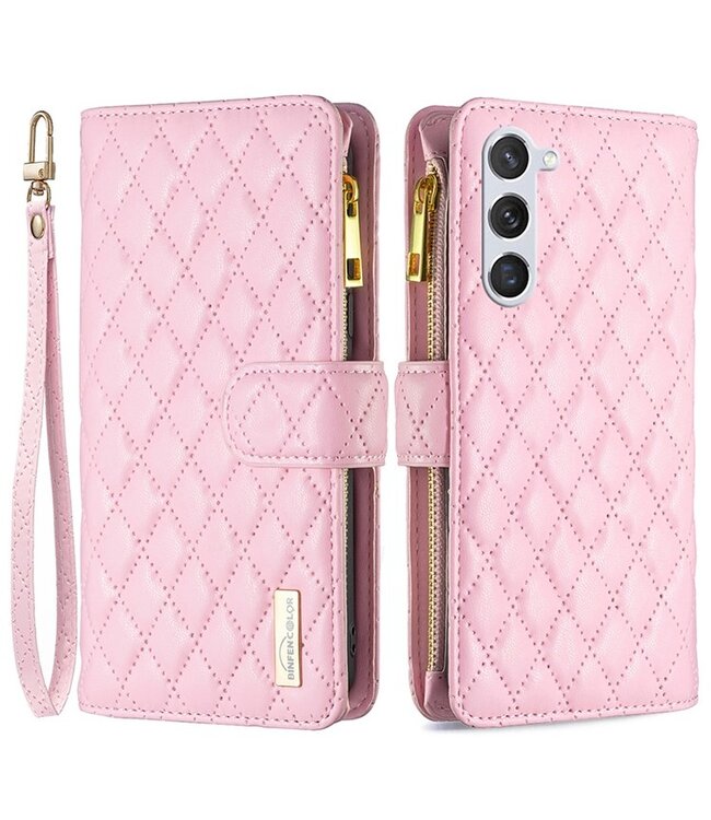 Binfen Color Roze Portemonnee Bookcase Hoesje voor de Samsung Galaxy S24