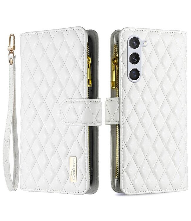 Binfen Color Wit Portemonnee Bookcase Hoesje voor de Samsung Galaxy S24
