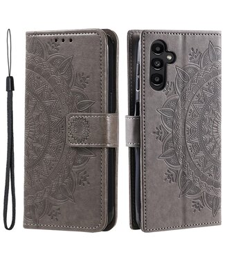 SoFetch Grijs Mandala Bookcase Hoesje Samsung Galaxy S24