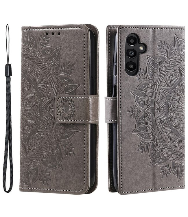 SoFetch Grijs Mandala Bookcase Hoesje voor de Samsung Galaxy S24