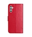 SoFetch Rood Bloemen Bookcase Hoesje voor de Samsung Galaxy S24