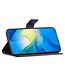 SoFetch Donkerpaars Bloemen Bookcase Hoesje voor de Samsung Galaxy S24