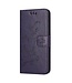 SoFetch Donkerpaars Bloemen Bookcase Hoesje voor de Samsung Galaxy S24