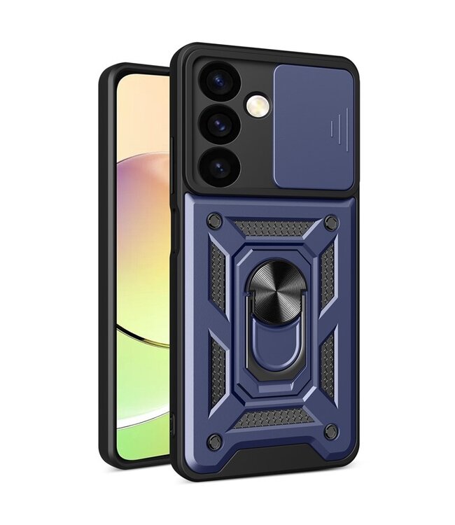 SoFetch Donkerblauw Lensbescherming Hybride Hoesje voor de Samsung Galaxy S24