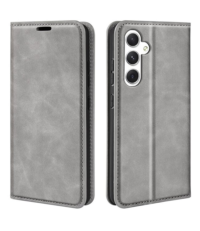 SoFetch Grijs Elegant Bookcase Hoesje voor de Samsung Galaxy S24