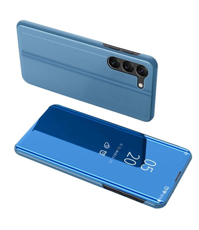 SoFetch Blauw Spiegel Bookcase Hoesje voor de Samsung Galaxy S24