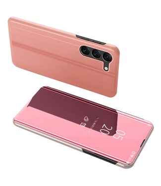 SoFetch Rozegoud Spiegel Bookcase Hoesje Samsung Galaxy S24