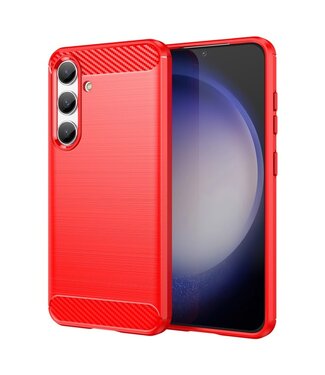 SoFetch Rood Carbon TPU Hoesje Samsung Galaxy S24