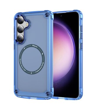 SoFetch Blauw MagSafe Mat Hybride Hoesje Samsung Galaxy S24