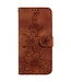 SoFetch Bruin Bloemen Bookcase Hoesje voor de Samsung Galaxy S24