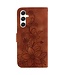 SoFetch Bruin Bloemen Bookcase Hoesje voor de Samsung Galaxy S24