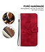 SoFetch Rood Bloemen Bookcase Hoesje voor de Samsung Galaxy S24
