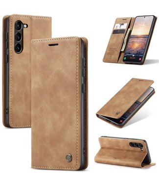 CaseMe Bruin Pasjeshouder Bookcase Hoesje Samsung Galaxy S24