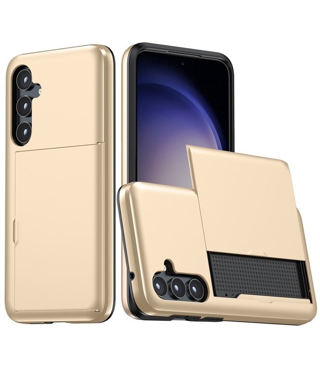 SoFetch Goud Pasjeshouder Hybride Hoesje voor de Samsung Galaxy S24