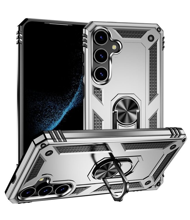 SoFetch Zilver Houder Modern Hybride Hoesje voor de Samsung Galaxy S24