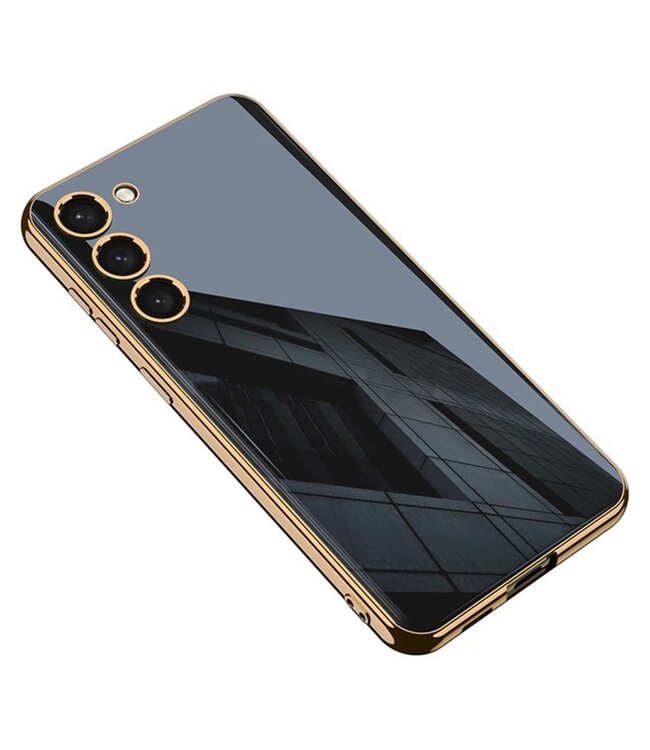 GKK Zwart Glossy Stijlvol Hybride Hoesje voor de Samsung Galaxy S24