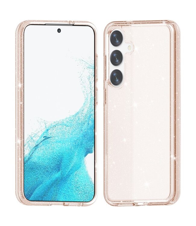 SoFetch Goud Glitters Hybride Hoesje voor de Samsung Galaxy S24