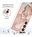 YB Roze Ring Houder Marmer TPU Hoesje voor de Samsung Galaxy S24