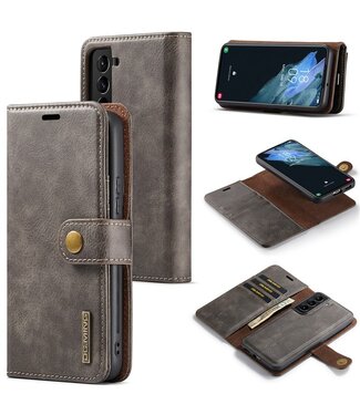 Grijs Splitleder 2-in-1 Hoesje Samsung Galaxy S24