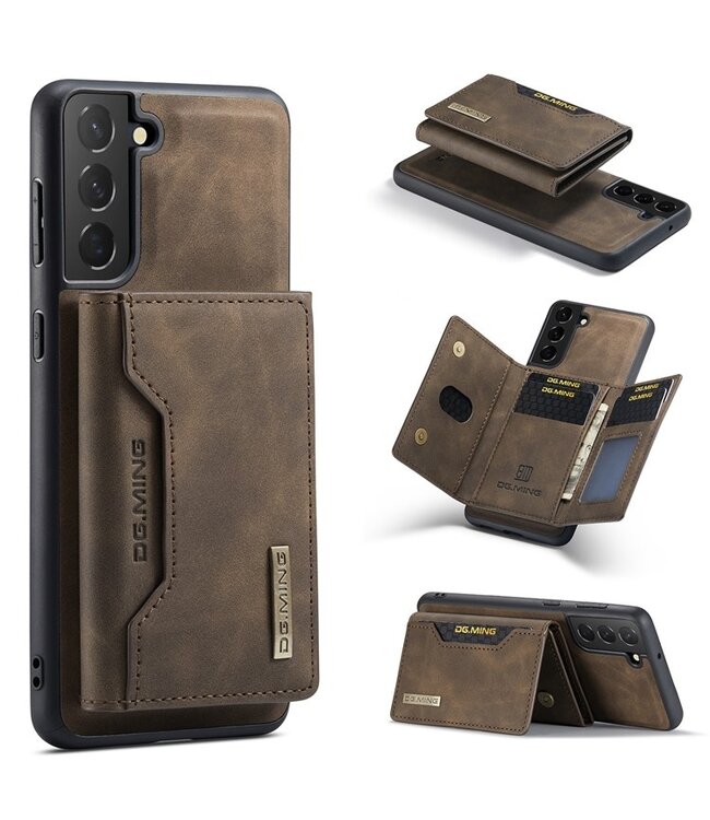 Koffiebruin Splitleder 2-in-1 Hoesje voor de Samsung Galaxy S24