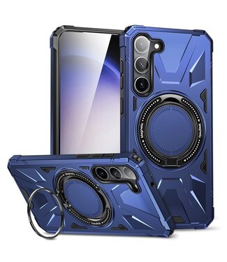 SoFetch Navy Blauw Ring Houder Hybride Hoesje Samsung Galaxy S24