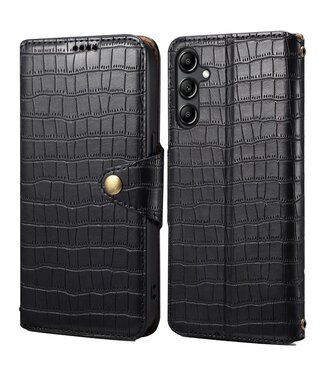 SoFetch Zwart Krokodillen Bookcase Hoesje Samsung Galaxy S24