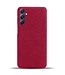 SoFetch Rood Stoffen Hybride Hoesje voor de Samsung Galaxy S24