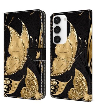 SoFetch Gouden Vlinders Bookcase Hoesje Samsung Galaxy S24