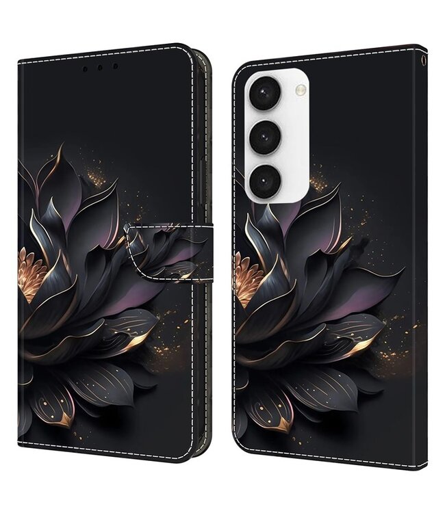 SoFetch  Lotus Bookcase Hoesje met Polsbandje voor de Samsung Galaxy S24