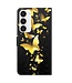 SoFetch  Gouden Vlinders Bookcase Hoesje voor de Samsung Galaxy S24