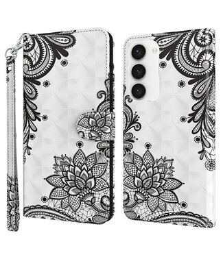 SoFetch Kant Bloem Bookcase Hoesje Samsung Galaxy S24