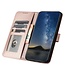 SoFetch Rozegoud Bloemen Bookcase Hoesje voor de Samsung Galaxy S24
