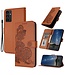 SoFetch Koffiebruin Bloemen Bookcase Hoesje voor de Samsung Galaxy S24