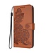 SoFetch Koffiebruin Bloemen Bookcase Hoesje voor de Samsung Galaxy S24