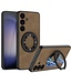 GKK Bruin Ring Houder Mat Hybride Hoesje voor de Samsung Galaxy S24