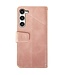 Idewei Roze Lijnen Bookcase Hoesje voor de Samsung Galaxy S24