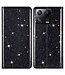 SoFetch Zwart Glitters Bookcase Hoesje voor de Xiaomi 13 Pro