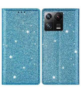 SoFetch Blauw Glitters Bookcase Hoesje Xiaomi 13 Pro