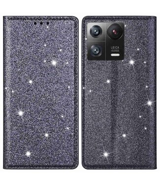 SoFetch Grijs Glitters Bookcase Hoesje Xiaomi 13 Pro