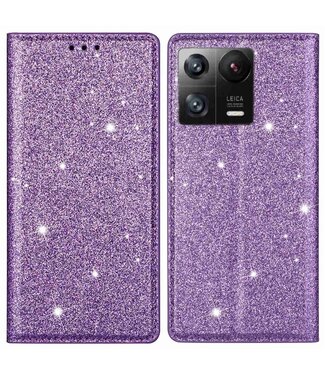 SoFetch Paars Glitters Bookcase Hoesje Xiaomi 13 Pro