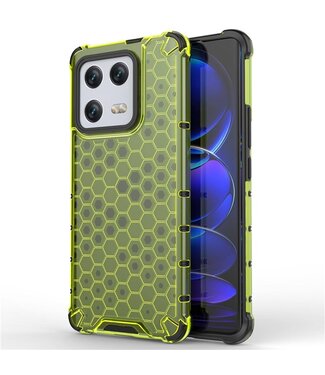 SoFetch Groen Valbestendig Honingraat Hybride Hoesje Xiaomi 13 Pro