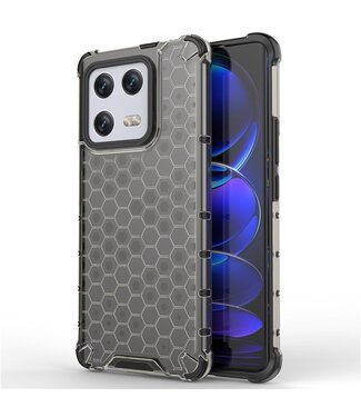 SoFetch Zwart Valbestendig Honingraat Hybride Hoesje Xiaomi 13 Pro