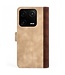 SoFetch Geel Twee kleuren Bookcase Hoesje voor de Xiaomi 13 Pro