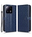 SoFetch Donkerblauw Stippen Bookcase Hoesje met Handriem voor de Xiaomi 13 Pro