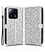 SoFetch Zilver Stippen Bookcase Hoesje met Handriem voor de Xiaomi 13 Pro