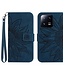 SoFetch Donkerblauw Zonnebloem Bookcase Hoesje met Handriem voor de Xiaomi 13 Pro