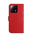 SoFetch Rod Zonnebloem Bookcase Hoesje met Handriem voor de Xiaomi 13 Pro