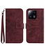 SoFetch Bordeaux Rood Zonnebloem Bookcase Hoesje met Handriem voor de Xiaomi 13 Pro