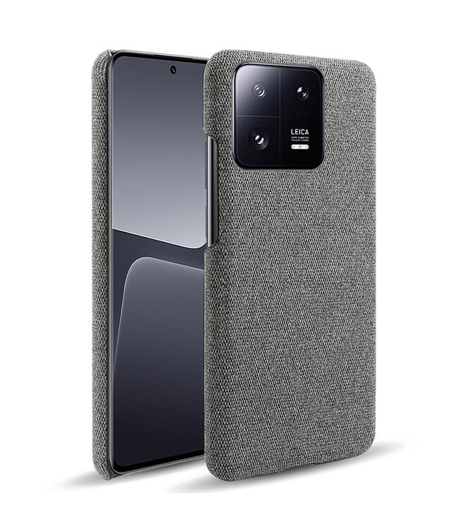 SoFetch Grijs Stoffen Modern Hardcase Hoesje voor de Xiaomi 13 Pro