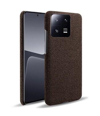 SoFetch Bruin Stoffen Modern Hardcase Hoesje Xiaomi 13 Pro